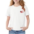 thumbnail image 3 of Piuwrlz White Short Shirts Sleeve Teen Girls Graphic T-Shirts Crew Neck Pullover White Size 12-13 Years, 3 of 7