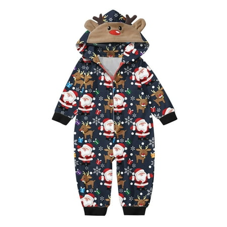 

dmqupv Christmas Matching Pajamas for Family Baby Romper For Christmas Family Pajamas Cute Big Family Satin Pajamas Suit Off-White 12