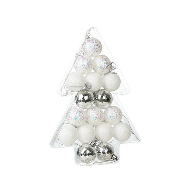 Decoraciones Del Árbol de Navidad,Bola Colgante Accesorios Bolas de Plástico Transparentes para la Cinta Del Árbol Colgante,Cajas de Regalo de Ornamentos Del Árbol de Navidad para la Decoración Del Ho