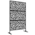 thumbnail image 1 of Outsunny Metal Privacy Screen W/ Expansion Screws Outdoor Divider, Lines, 1 of 10