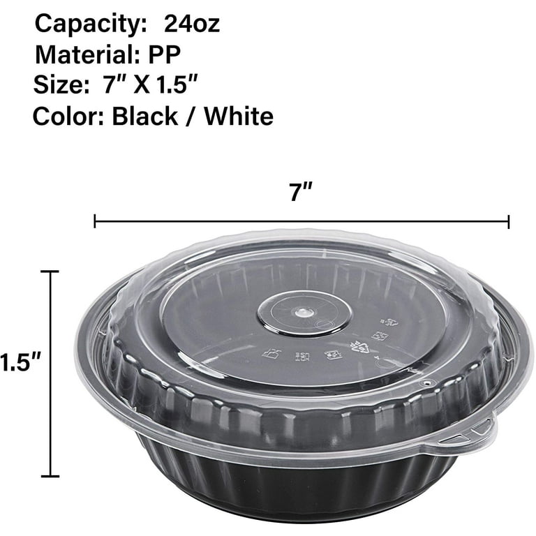 CTC-009] Round Meal Prep Bowl Conainter with Lids - 24oz (50/100/150 – CTC  Packaging