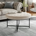 thumbnail image 2 of Flash Furniture Ashton Linen Tufted Ottoman Beige/Black Frame (WXTY104BGELNBLK), 2 of 13