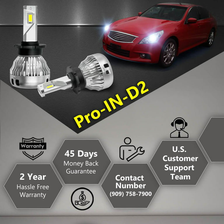 LASFIT Custom D2S D2R LED Headlight Bulbs for Nissan Infinite Subaru Mazda  HID to LED Headlight Bulb Conversion Kits, Plug & Play, 2Yrs Warranty Fits  select: 2007-2014 NISSAN ALTIMA 