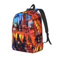 thumbnail image 1 of Easygdp Magical Stained Glass Castle Mochila de Lona Resistente para Laptop, Compatible con Laptops de 15 a 17 pulgadas, Ideal para Escuela, Trabajo y Viajes-Medium, 1 of 5