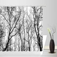 thumbnail image 2 of Tree Shower Curtain Abstract Black White Tree Leafless Trunk Autumn Fall Forest Branch Nature Rustic Vintage Bathroom Decor Fabric Curtain with Hooks, 2 of 4