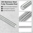 thumbnail image 2 of Uxcell Paquete de 10 Varillas Roscadas Completas, M4x60mm Barra de Rosca Derecha de Acero Inoxidable 304, 2 of 7
