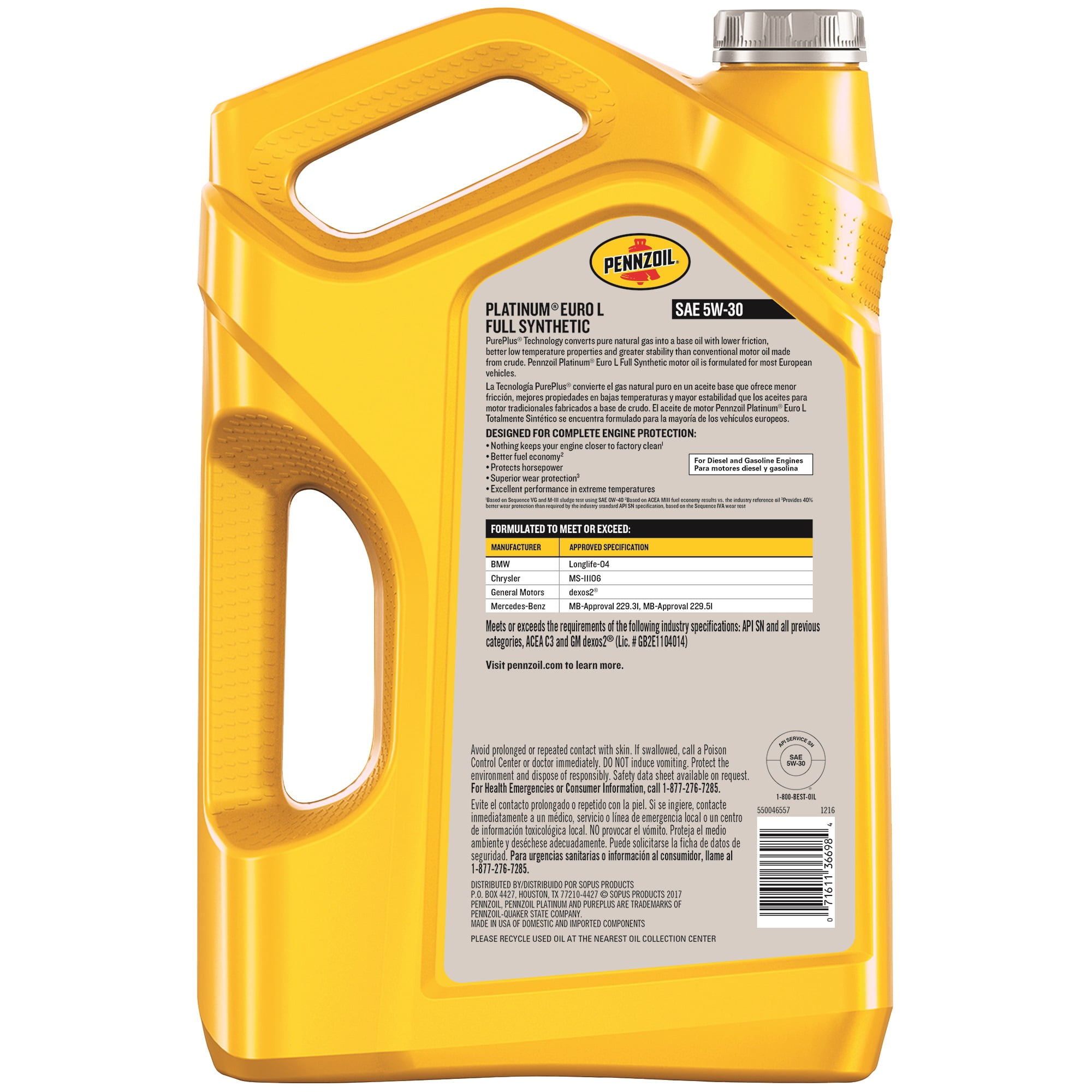 Pennzoil Platinum Euro L 5w 30 Full Synthetic Motor Oil 5 Quart Walmart Com Walmart Com Pennzoil Platinum Euro L 5w 30 Full Synthetic Motor Oil 5 Quart Walmart Com Walmart Com