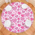 thumbnail image 2 of Pink Breast Cancer and Love Round Fitted Tablecloth with Elastic Edge,Dining Table Cover Waterproof,Outdoor Round Tablecloth for Camping,Dining,Indoor and Outdoor, 2 of 7