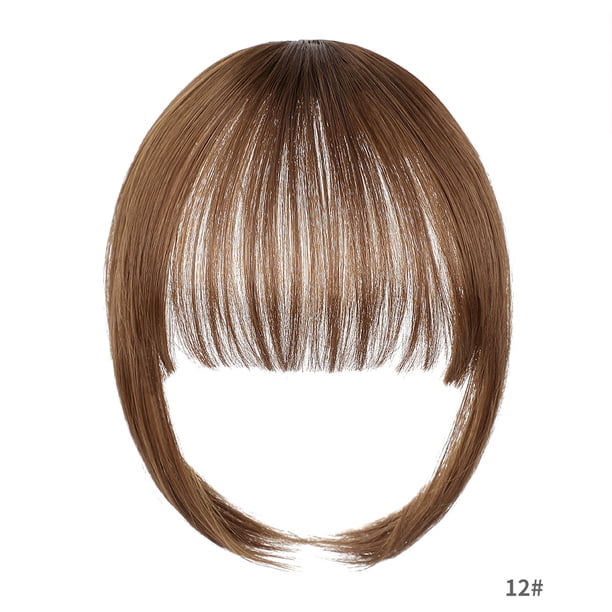Nvzi Flequillo postizo - flequillo postizo de clip para mujer, accesorio de marco facial con borla preordenado, uso diario, 1 pieza, 9.84-5.9 pulgadas, flequillo postizo de apariencia natural, A04