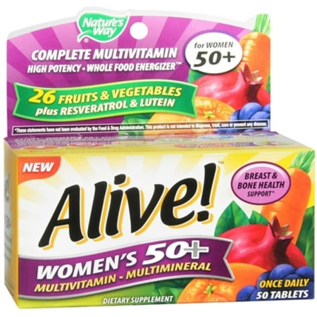 ALIVE! Way Nature Une fois 50+ Suractivé Daily femmes multivitamines 50 ch de (pack de 2)