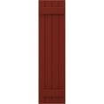 thumbnail image 5 of Ekena Millwork 14"W x 47"H Americraft Four Board (2 Batten) Exterior Real Wood Joined Board-n-Batten Shutters (Per Pair), Pepper Red, 5 of 10