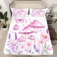 thumbnail image 2 of Castle Fairy Girls Cartoon Mushroom Twin Sheet Sets,Purple Flowers Bedding, 2 of 7