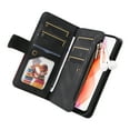 thumbnail image 4 of Multifunctional Case for Moto G Power 2021,[RFID Blocking] 9 Credit Cards Holder Wrist Strap, Premium PU Leather Zipper Wallet Purse Magnetic Flip Phone Cover for Motorola Moto G Power 2021, Black, 4 of 12