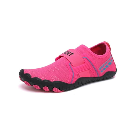 

Ymiytan Unisex Water Shoes Slip On Beach Shoe Barefoot Aqua Socks Outdoor Anti-Slip Casual Quick Dry Flats Rose Red 7.5