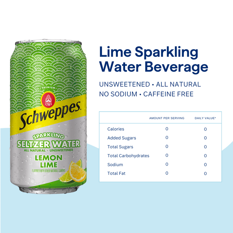 Schweppes Lemon Lime Sparkling Seltzer Water - 12, 12oz cans