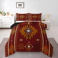 thumbnail image 2 of Manfei Boho Bohemain Full Size Comforter Sets,Red Aztec Geometric Print Bedding Comforter Set,Rustic Farmhouse Cabin Bedding Sets,Super Cozy Room Decoration Reversible,3pcs, 2 of 8