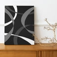 thumbnail image 2 of Black and Grey Abstract Wall Art, Grey White Geometric on Black Background Canvas Wall Art, Modern Simple Framed Wall Art for Living Room Bathroom Bedroom Kitchen Ready to Hang, 12X16 Inches, 2 of 7