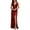 Burgundy, variant on SAWOBUUN Womens Satin High Slit Maxi Dress Sleeveless V Neck Ruched Bodycon Long Dress for Evening Party Prom Wedding Guest