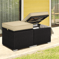 thumbnail image 2 of Renwick Wicker Patio Storage Ottomans with Cushions, Set of 2, Brown/Khaki, 2 of 9