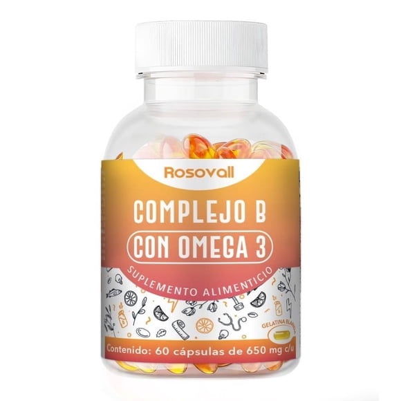 Suplemento Alimenticio Biocaps Complejo B con Omega 3 con 60 Cápsulas