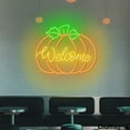thumbnail image 3 of Craftnamesign Welcome Pumpkin Neon Sign Wall Art, Autumn Harvest LED Light Wall Decor, 3 of 5