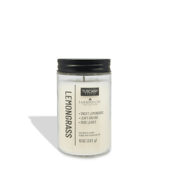 Tuscany Candle Lemongrass Scented Jar Candle, 10 oz – Farmhouse Collection
