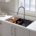 thumbnail image 5 of ATHERMES Flying Rain Waterfall Stainless Steel 30in Rectangle Single Bowl Sink, 5 of 9