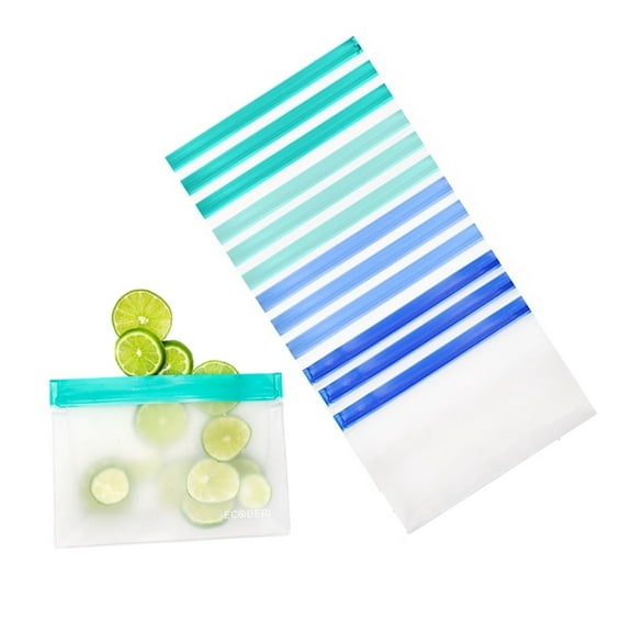 Ecoberi 12 Pack Reusable Food Storage Bags, Airtight, Lunch, Snacks, Travel
