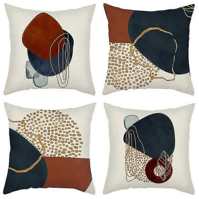 Set of 4pcs Cushion Covers 45x45cm Sofa Pillowcase Decorative Abstract Pattern for Couch Living Room Bedroom