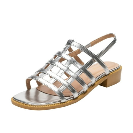 

Pimfylm Reef Sandals Women/Womens Wedge Flip Flops Sandals with Arch Support Summer Comfortable Platform Bohemia Flat Shoes Hook Loop Adjustable Casual Thong Sandal Silver 8