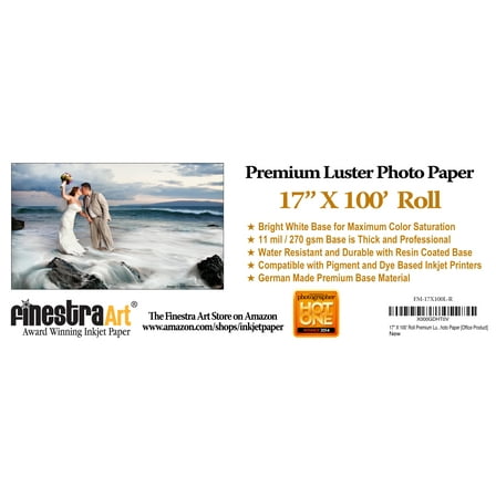 17" X 100' Premium Luster Inkjet Photo Paper - Roll