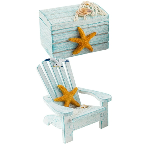 Soimiss 1 Set of Beach Home Decor Wooden Box Ornament Assorted Color Tabletop Decor