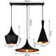 thumbnail image 5 of Lámpara colgante moderna de 3 luces con barra E27, lámpara de techo con pantalla de metal negro, accesorio de iluminación para comedor, dormitorio, hotel, 5 of 5