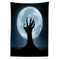 thumbnail image 3 of Ambesonne Halloween Tablecloth Rectangular Table Cover, Zombie Grave, 60"x84", Blue Black, 3 of 4