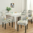 thumbnail image 2 of Botanical Dining Chair Covers Set of 4 Retro Floral and Bee Design Washable Polyester Stretch Slipcovers Removable Seat Protector for Rustic Dining Room, 2 of 7