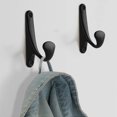 thumbnail image 3 of Coat Hooks, Heavy Duty Towel Robe Clothes Hooks for Hanging, Wall Hooks Holder for Bathroom Kitchen Closet Cabinet Door Garage Hotel, 4 Packs(Black), 3 of 4