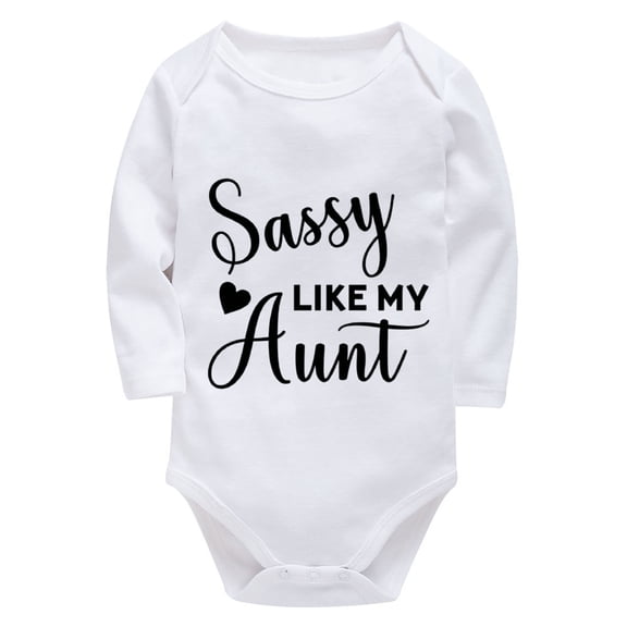 Sassy Like My Auntie Newborn Baby Girl Long Sleeve Summer Romper Baby Boy White Baby Girl Newborn Clothes