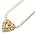thumbnail image 1 of Pre-Owned Christian Dior Dior Heart Motif Rhinestone Necklace, Gold Plated, Women's (Good), 1 of 7