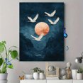 thumbnail image 4 of UXIEQU 12x16 Inch Vintage Blue Flying Cranes Canvas Wall Art Japanese Decor, 4 of 8