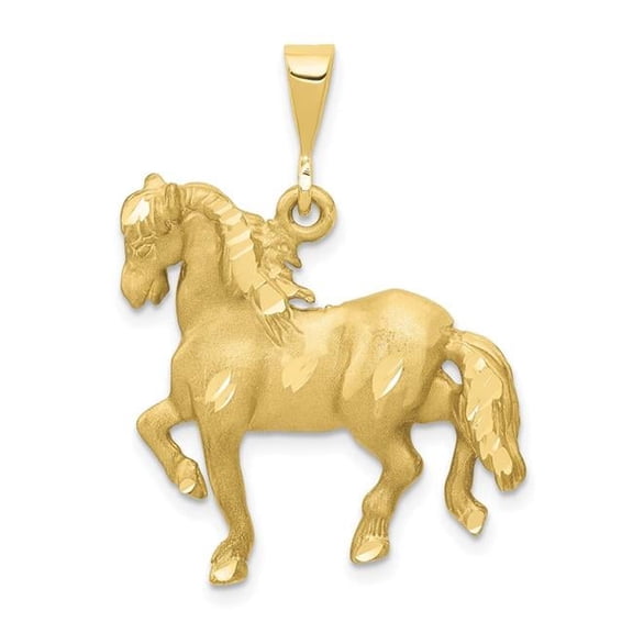 Finest Gold 10K Two-tone Horse Pendant
