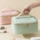 thumbnail image 3 of Estuche de viaje para cosméticos, bolsa de maquillaje de gran capacidad con divisor extraíble, bolsa de aseo impermeable con asa superior, organizador de cosméticos para el hogar de vacaciones., 3 of 8
