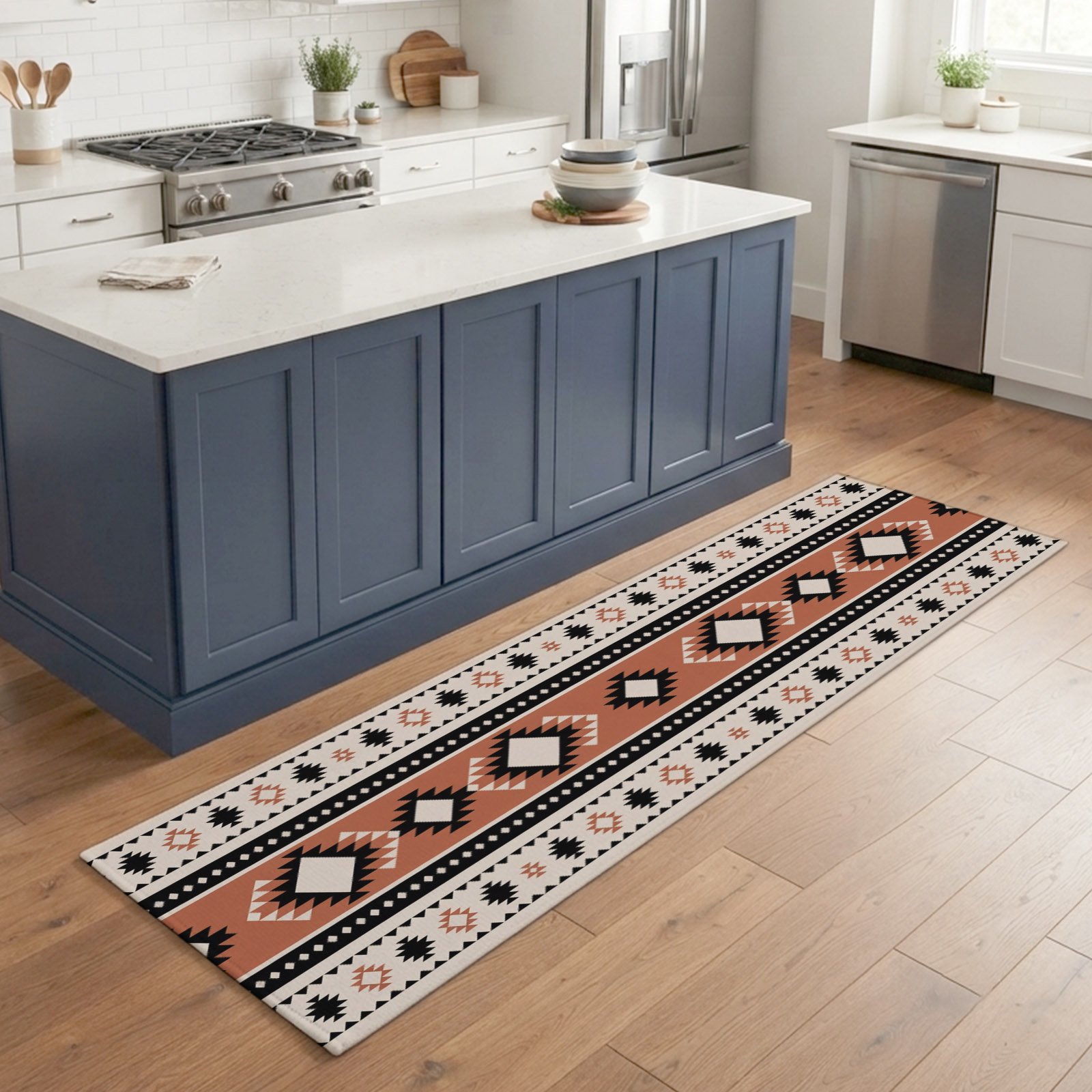 2x6 Washable Area Rugs Retro Medieval Geometric Non-Slip Ultra Soft Rug Large Indoor Carpet Abstract Tribal Pattern Floor Rugs for Home Living Room Bedroom Dining Room Office