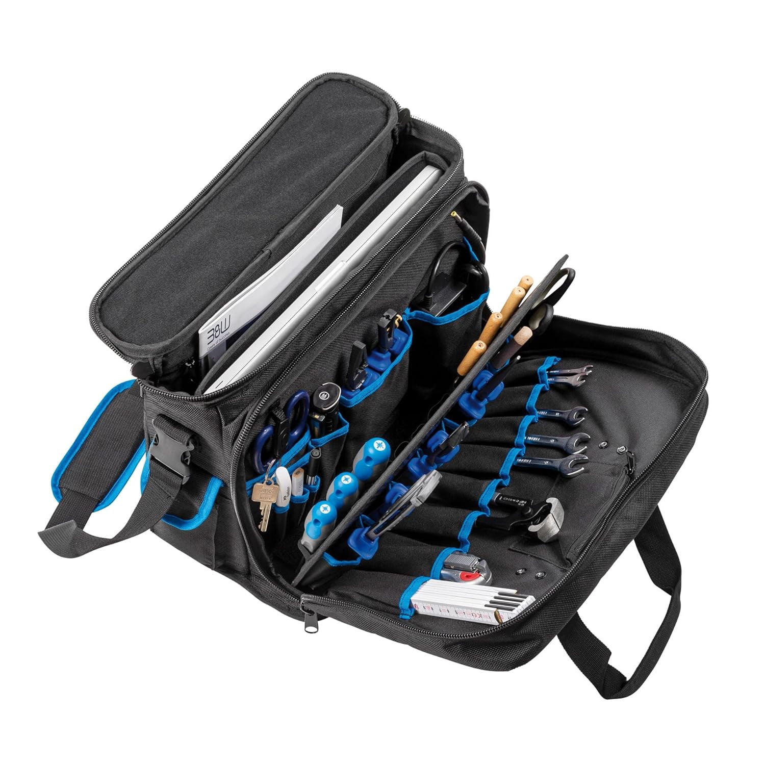 B&W International TUC-11601 Technician Notebook Tool Bag with Pocket Pallets,Black