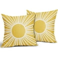 thumbnail image 2 of Yellow Boho Pillow Covers 18x18 Set of 2 Bohemian Style Retro Abstract Sun Outdoor Throw Pillows Farmhouse Decorative Pillowcase Linen Square Cushion Cover for Home Couch Sofa Bed, 2 of 6