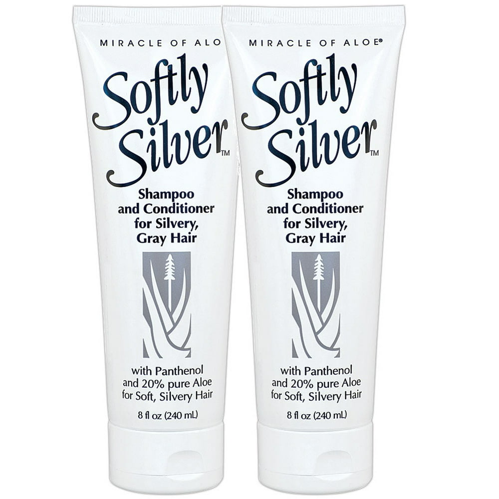 (Set of 2) Softly Silver Shampoo Plus Conditioner AloeVera Gray Hair Formula