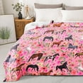 thumbnail image 2 of Horse Blanket Super Soft Sherpa Fleece Blanket, Horse Blanket Gift for Girls Horse Lovers, Cozy Breathable Fleece Blanket Horses Pink Fluffy Blanket Decor Sofa Bed Couch (Flower Horse, 60x50), 2 of 5