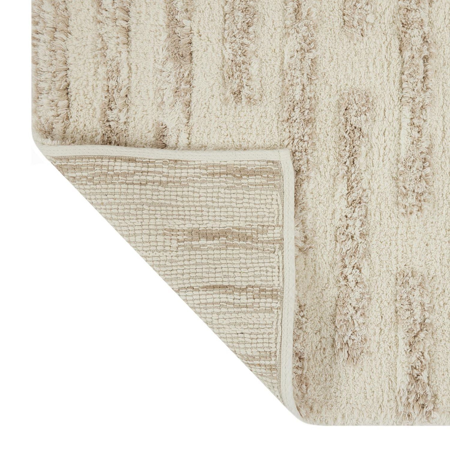 Ensemble de tapis de bain touffeté 2 pièces beige calcaire Hi Low hometrends