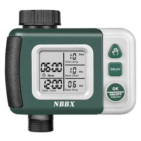 Sprinkler Timer, Programmable and Outdoor Irrigation Water Timer for Garden Hose, with Automatic Watering, Rain Delay, Manual Mode System Green  1PC