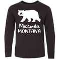 thumbnail image 3 of Inktastic Missoula, Montana White Bear Silhouette Long Sleeve Youth T-Shirt, 3 of 5