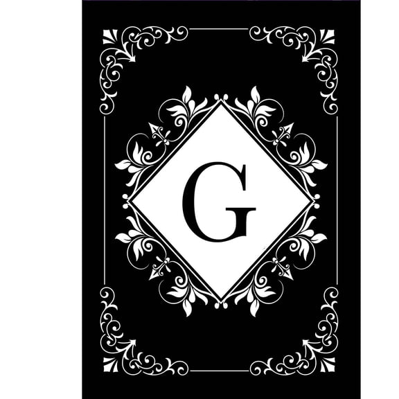 Briarwood Lane Double Sided House Flag 40x28 For Outdoor Black and White Monogram G House Flag
